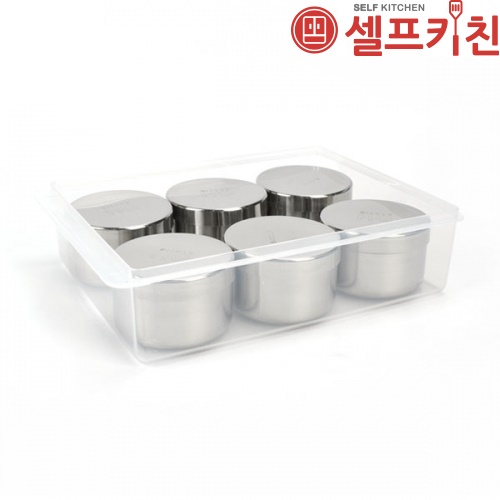 PC보존식용기 스텐원형-6P 약150g 유치원 어린이집 급식 학교 병원 보존식